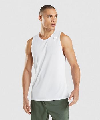 Pánské Tílko Gymshark Arrival Bílé | CZ 2312DFM
